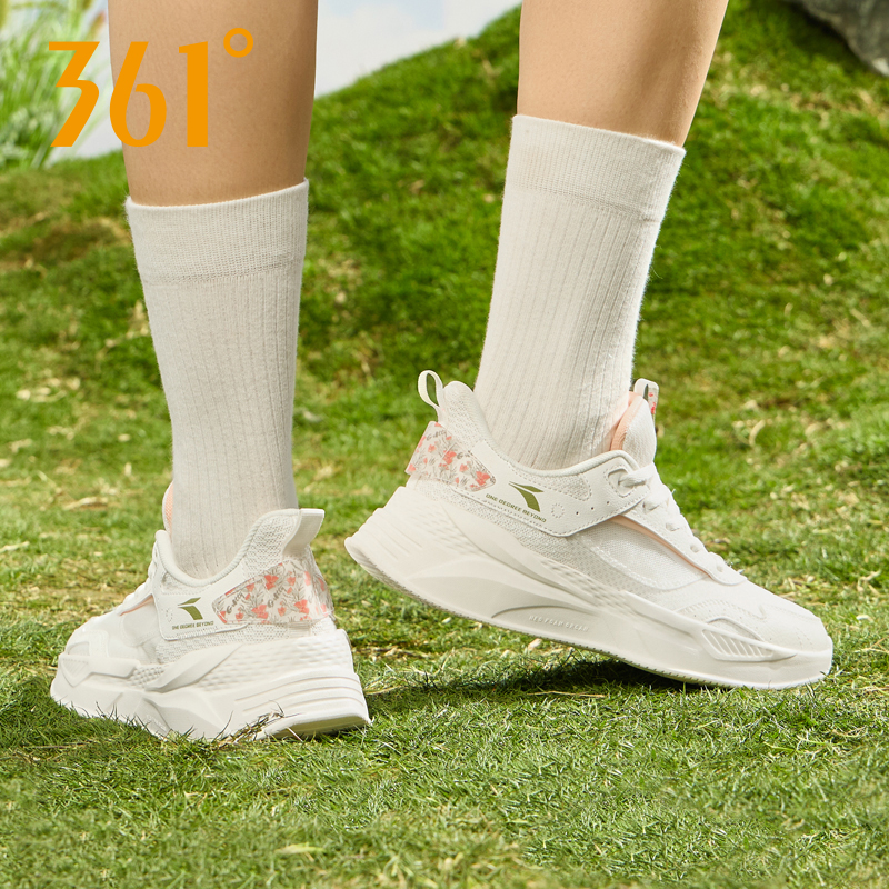 云舒361女鞋运动鞋女2024秋季新款网面透气休闲鞋女361度跑步鞋子
