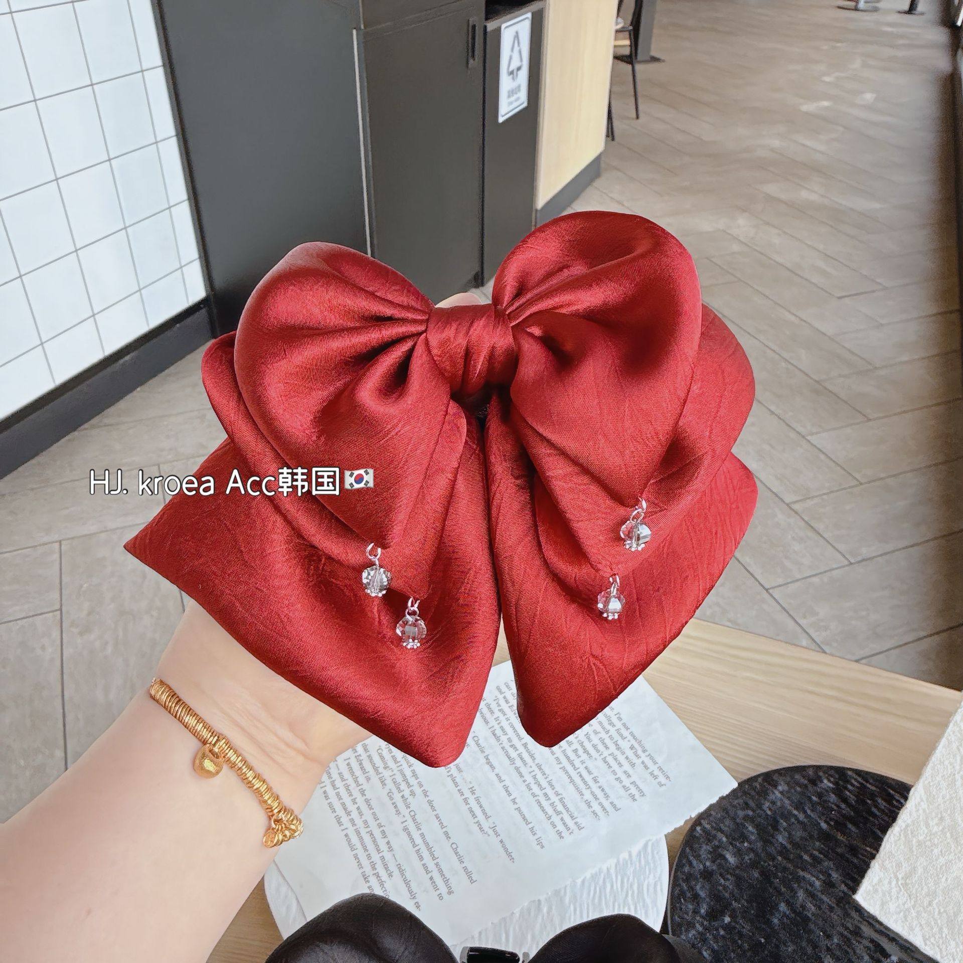 法式复古珍珠丝绒飘带抓夹黑色蝴蝶结扎高马夹后脑勺超仙盘发夹,淘宝优惠券,粉丝福利购,淘宝优惠卷