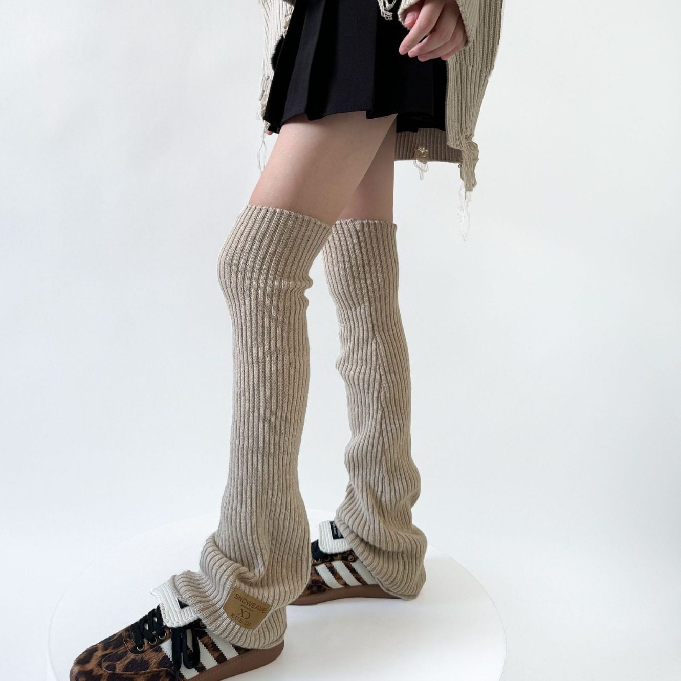 秋冬过膝加长堆堆袜套女针织靴套保暖护膝百搭标签纯色简约腿套女,淘宝优惠券,粉丝福利购,淘宝优惠卷