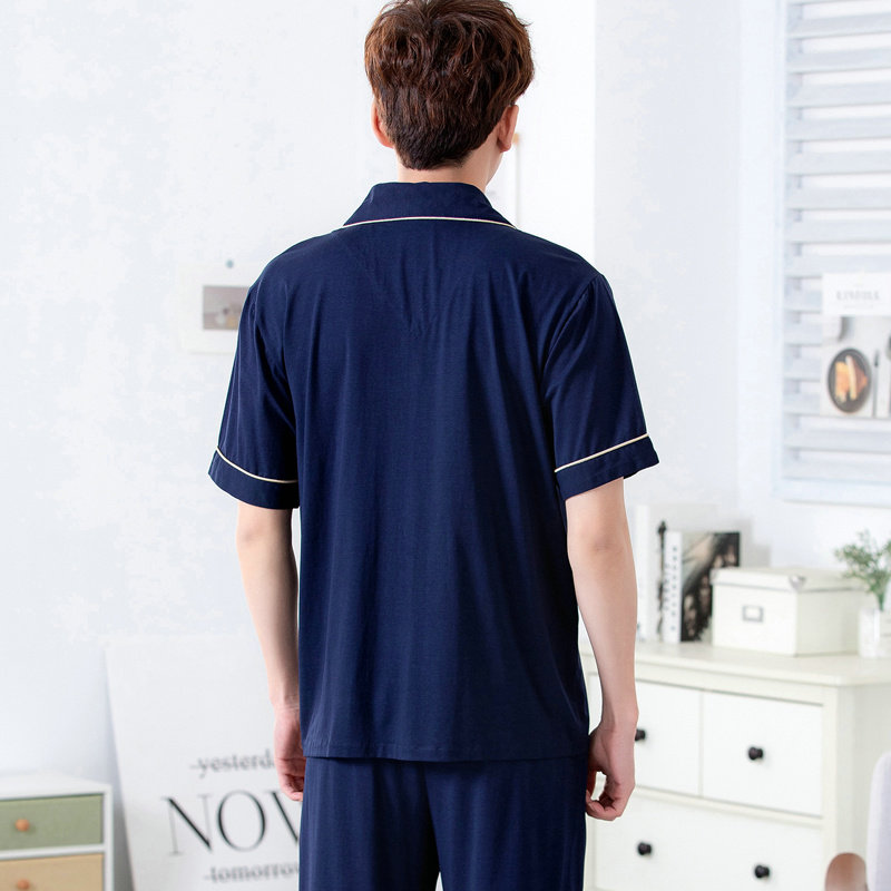 夏天短袖长裤莫代尔男士宽松睡衣 繁花浪漫服饰睡衣/家居服套装