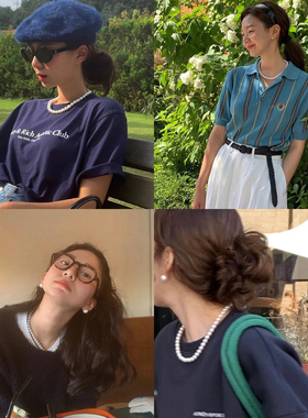 倪妮同款珍珠项链轻奢小众高级感