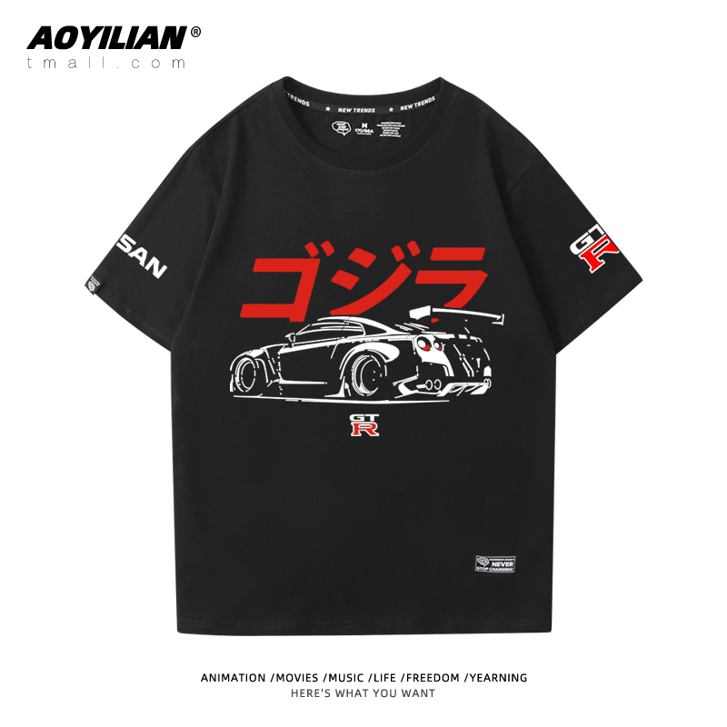 日产尼桑gtr战神r35r34短袖t恤衫 澳伊恋T恤