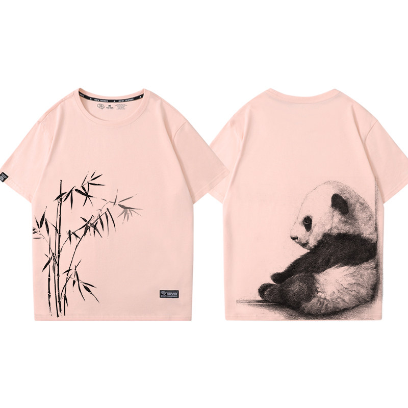 panda国宝胖达我爱中国半袖短袖 澳伊恋T恤