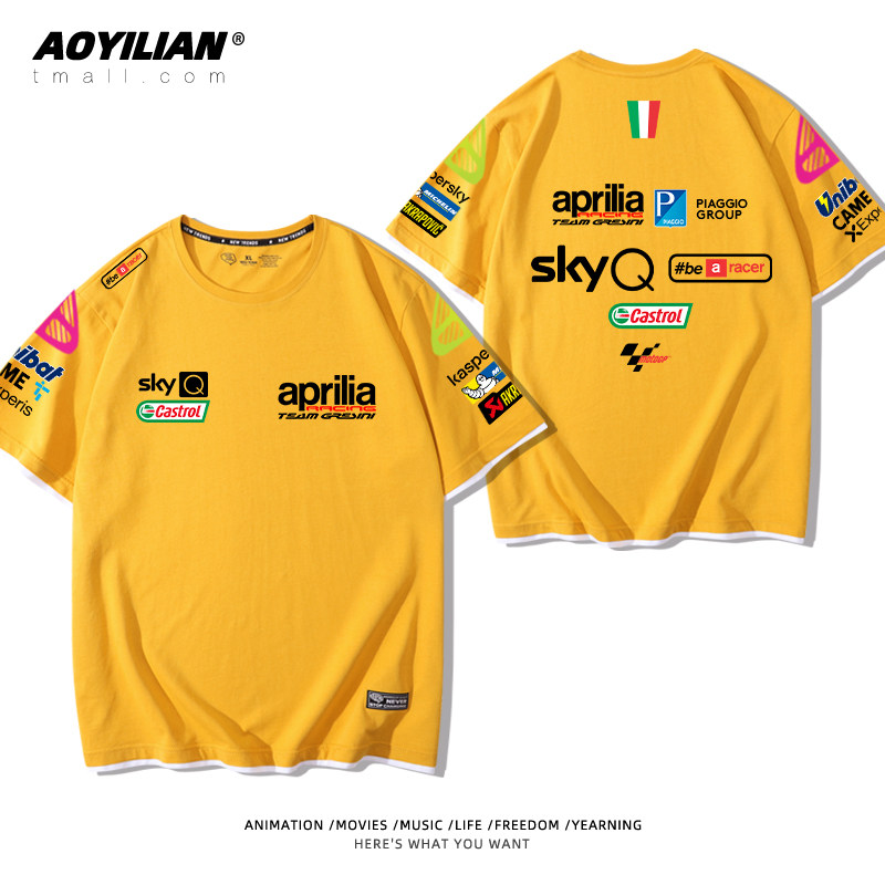 重机车短袖男士阿普利亚赛车文化衫 澳伊恋T恤