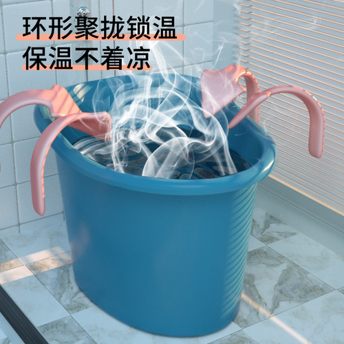 儿童泡澡桶宝宝洗澡桶婴儿加厚浴桶家用全身可坐大号小孩洗澡盆 - 图1
