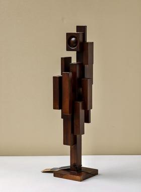 荷兰进口HKliving柚木雕塑摆件