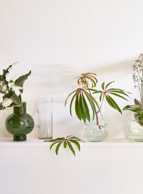 荷兰Urban Nature Culture玻璃花瓶墨绿色系装饰摆件样板北欧正品