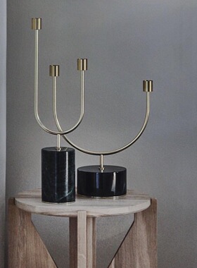 丹麦进口AYTM正品grasil candle holder 大理石烛台金色复古轻奢
