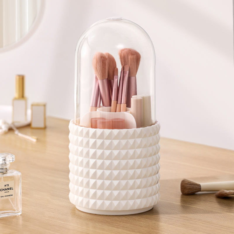 化妆刷收纳筒梳妆台高级感可旋转眉笔刷具化妆品置物架防尘刷子桶,淘宝优惠券,粉丝福利购,淘宝优惠卷