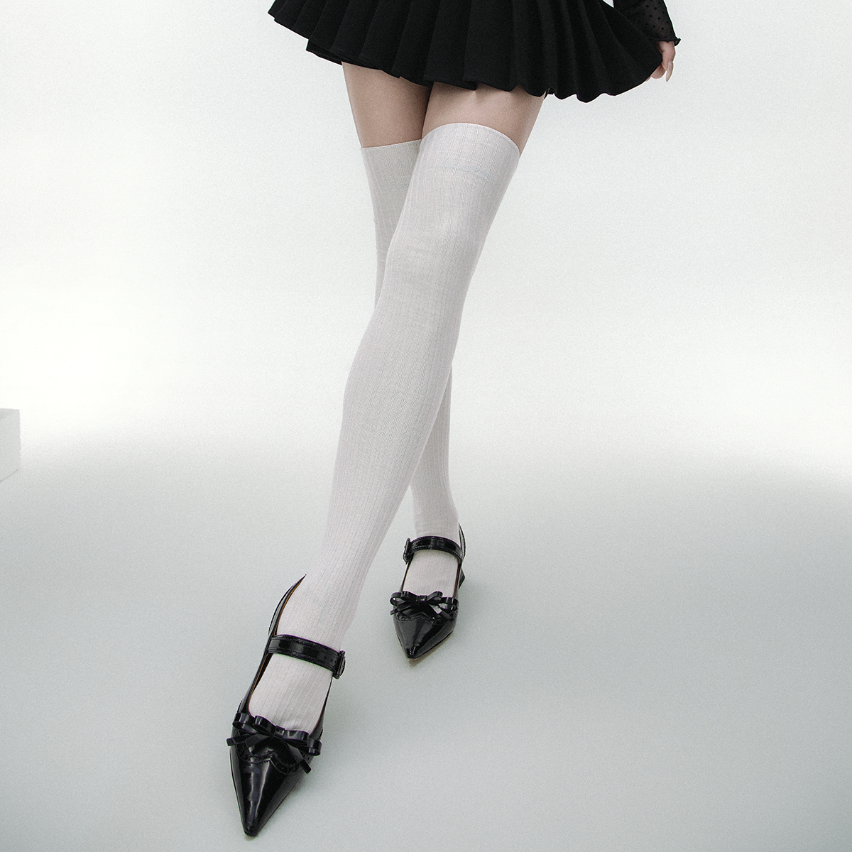 SS2L秋冬新款时尚竖纹双针纯色甜酷辣妹压力显瘦长筒过膝大腿袜女,淘宝优惠券,粉丝福利购,淘宝优惠卷