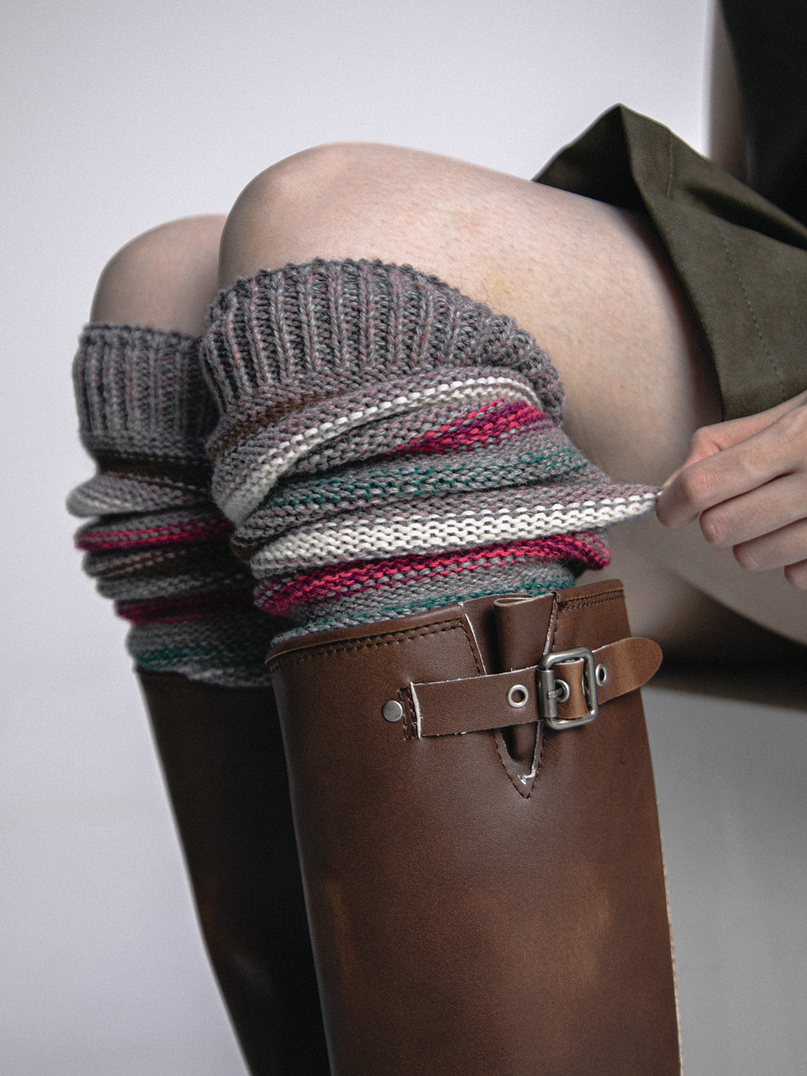 SS2L秋冬复古美拉德风粗线彩色条纹针织护膝保暖靴袜套女堆堆袜,淘宝优惠券,粉丝福利购,淘宝优惠卷