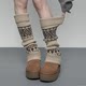 Autumn and winter thickened and warm Fair Isle style socks for girls