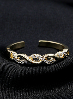 轻奢韩国微镶锆石叠戴百搭戒指环