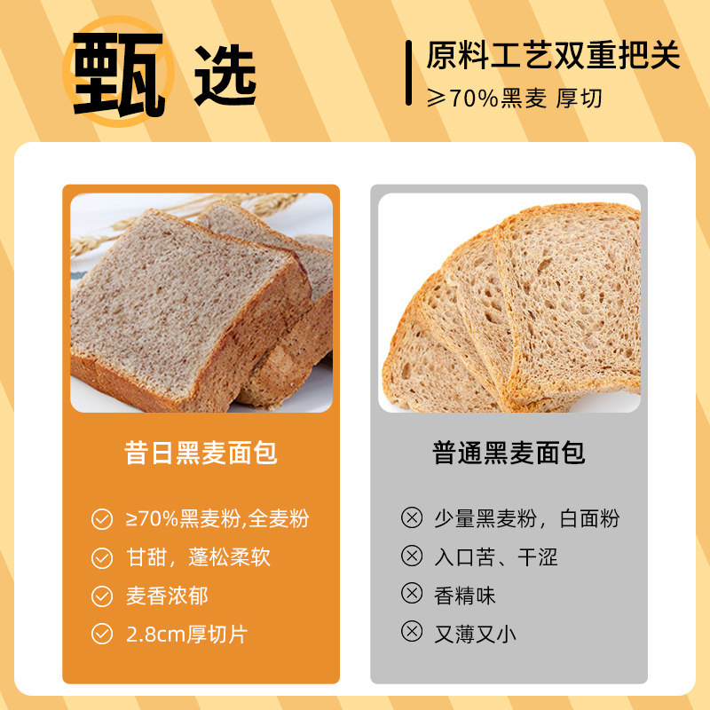 荞麦全麦面包吐司减0脂无整箱黑麦 昔日印象西式糕点