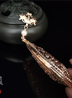 原创汉服配饰霞帔坠明制宋制婚服挂饰复原款霞帔坠双面立体镂空花