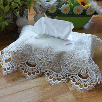 Light Extravagant Style Minimalist Cloth Art Lace Embroidered Paper Towel Cover Living Room Toilet On-board Containing paper towel Tissue Bag