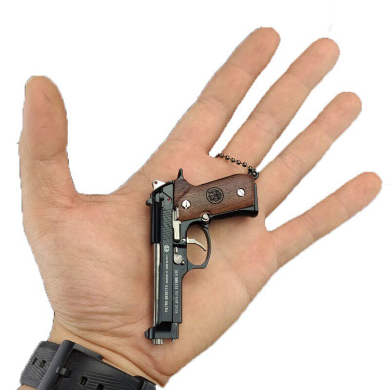 绝地求生钥匙扣绝地求生武器M92F金属手枪模型 实木手柄吃鸡钥匙扣挂件男生礼物