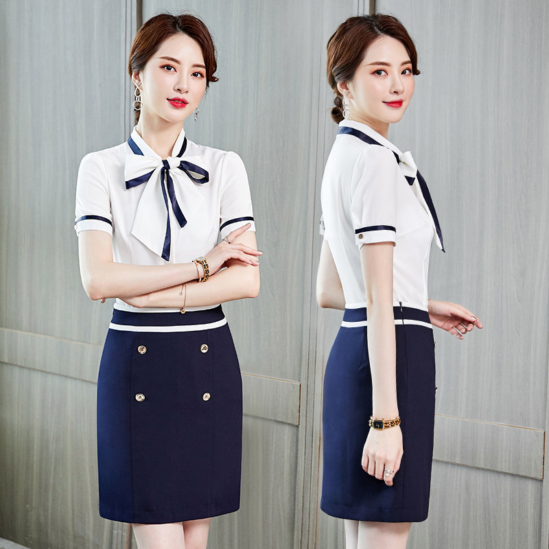 高端职业套装夏季气质短袖工作服 淑窈职业女裙套装