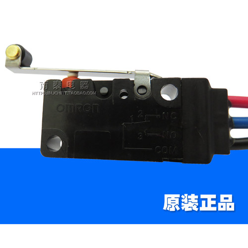 OMRON欧姆龙 带线防水微动开关D2VW-5L2-1M 密封型行程限位长滚轮 - 图2