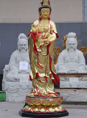 寺庙树脂带背光观音佛像