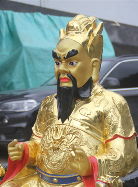 树脂鎏金彩绘四海龙王寺庙佛像