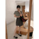 Love Devil Fish Fashion Suit Women 2026 Summer New Sleeve Short Neck Round T-Shirt Irregular Skirt Two-piece Set