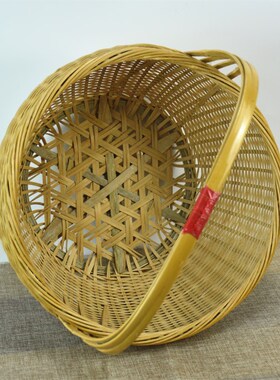 买菜购物篮纯手工竹编