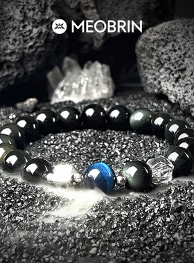 黑曜石手链男手串送朋友生日礼物