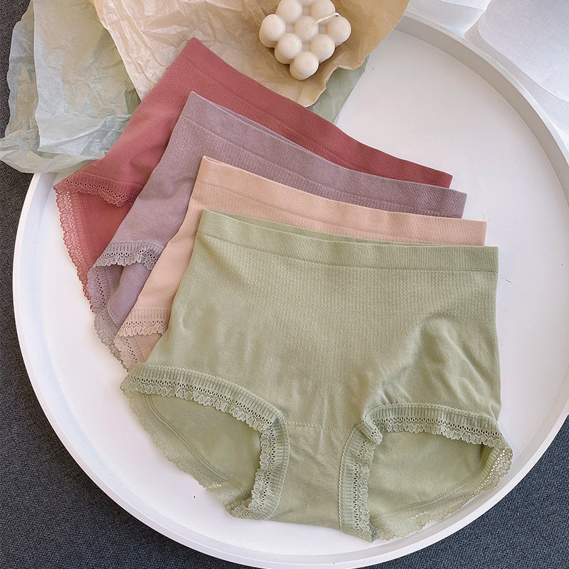 简单无痕收腹提臀内裤莫代尔无缝舒适蕾丝边包臀平角中高腰女内裤,淘宝优惠券,粉丝福利购,淘宝优惠卷