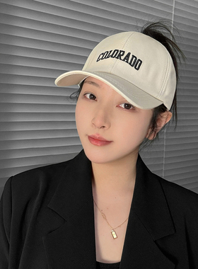 半空顶棒球帽可扎高马尾鸭舌帽女