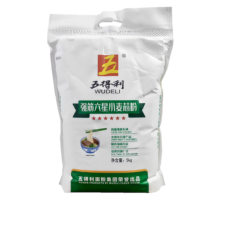 五得利六星强筋小麦芯粉 5kg10斤面粉馒头包子水饺面条面包粉包邮-图3