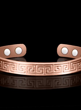 手镯手镯月亮化石铜磁疗中国风女