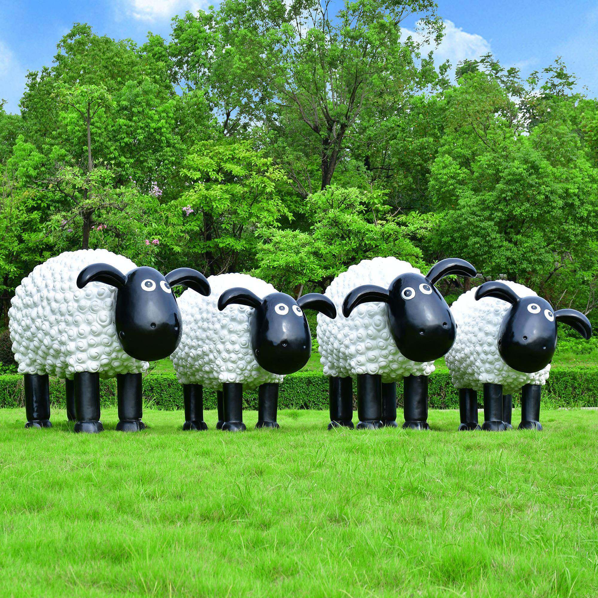 户外玻璃钢卡通绵羊雕塑网红打卡拍照装饰园林景观幼儿园动物摆件,淘宝优惠券,粉丝福利购,淘宝优惠卷
