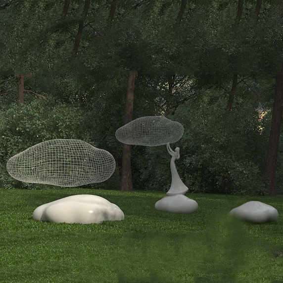 不锈钢镂空云朵雕塑乡村景观铁艺编织工艺品摆件户外园林装饰美陈,淘宝优惠券,粉丝福利购,淘宝优惠卷