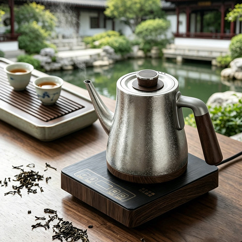 纯钛全自动上水电热烧水壶泡茶专用恒温茶台电热一体煮茶器泡茶壶 - 图0