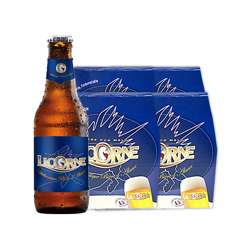 法国原装进口利库尼 (Licorne)拉格啤酒 250ml*6瓶小瓶装24年到期 - 图0