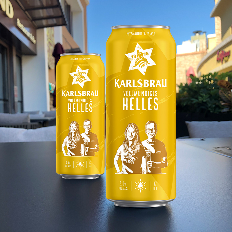 德国进口，KARLSBRÄU 卡斯布鲁 大麦啤酒 500mL*5罐