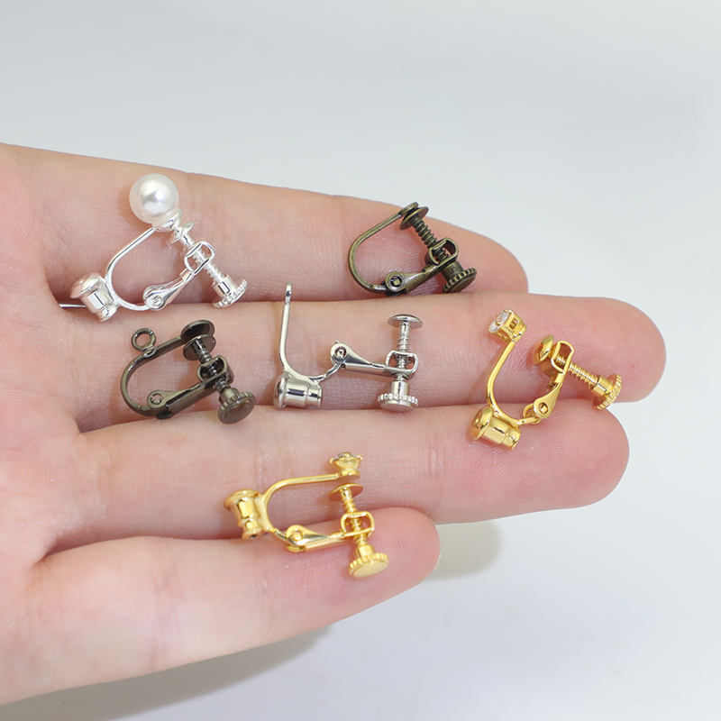 耳夹转换器不弯针带钻配件无耳洞螺旋式可调节diy耳夹材料u形女 - 图1