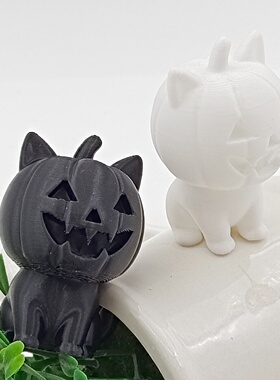 3D打印网红摆地摊同款万圣节圣诞节装饰摆件南瓜猫手办节日礼物
