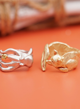 palnartpoc章鱼狐狸ins加宽戒指