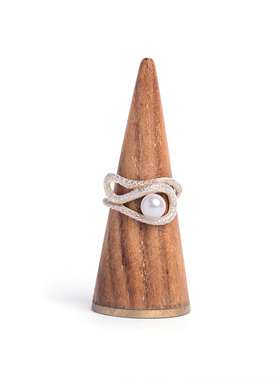 Palnartpoc女锡合金白蛇戒指