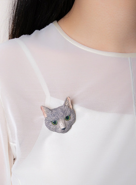 灰猫辛克莱胸针meguri黑猫克拉拉