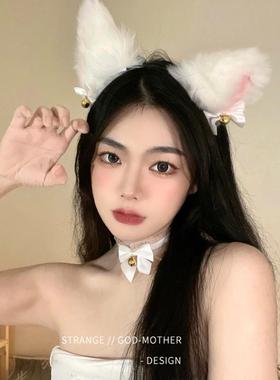 猫耳朵发箍性感铃铛项圈项链女颈链颈带项圈纯欲猫咪女仆脖子配饰