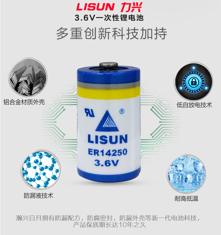 LISUN/力兴锂电池 ER14250 3.6V KTS 台达编程器 物联网PLC 1/2AA - 图2