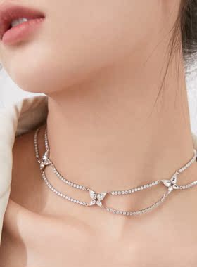 HEGALING买手店梦蝶双层锁骨链