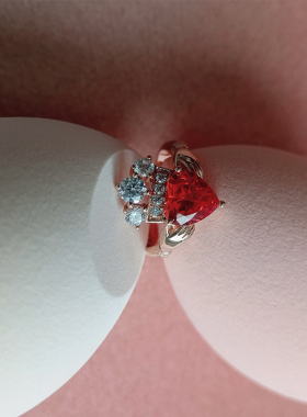 LHwindsor温莎珠宝可拉达芬达戒指爱心锆石小众复古款HEGALING