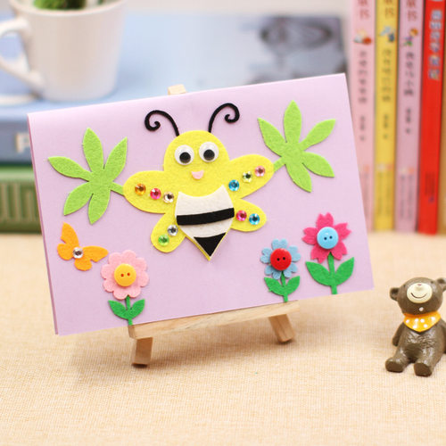立体贺卡 幼儿园儿童DIY手工制作材料包不织布创意教师节感恩卡片 - 图2