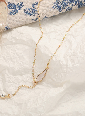 短款气质羽毛锁骨链项链