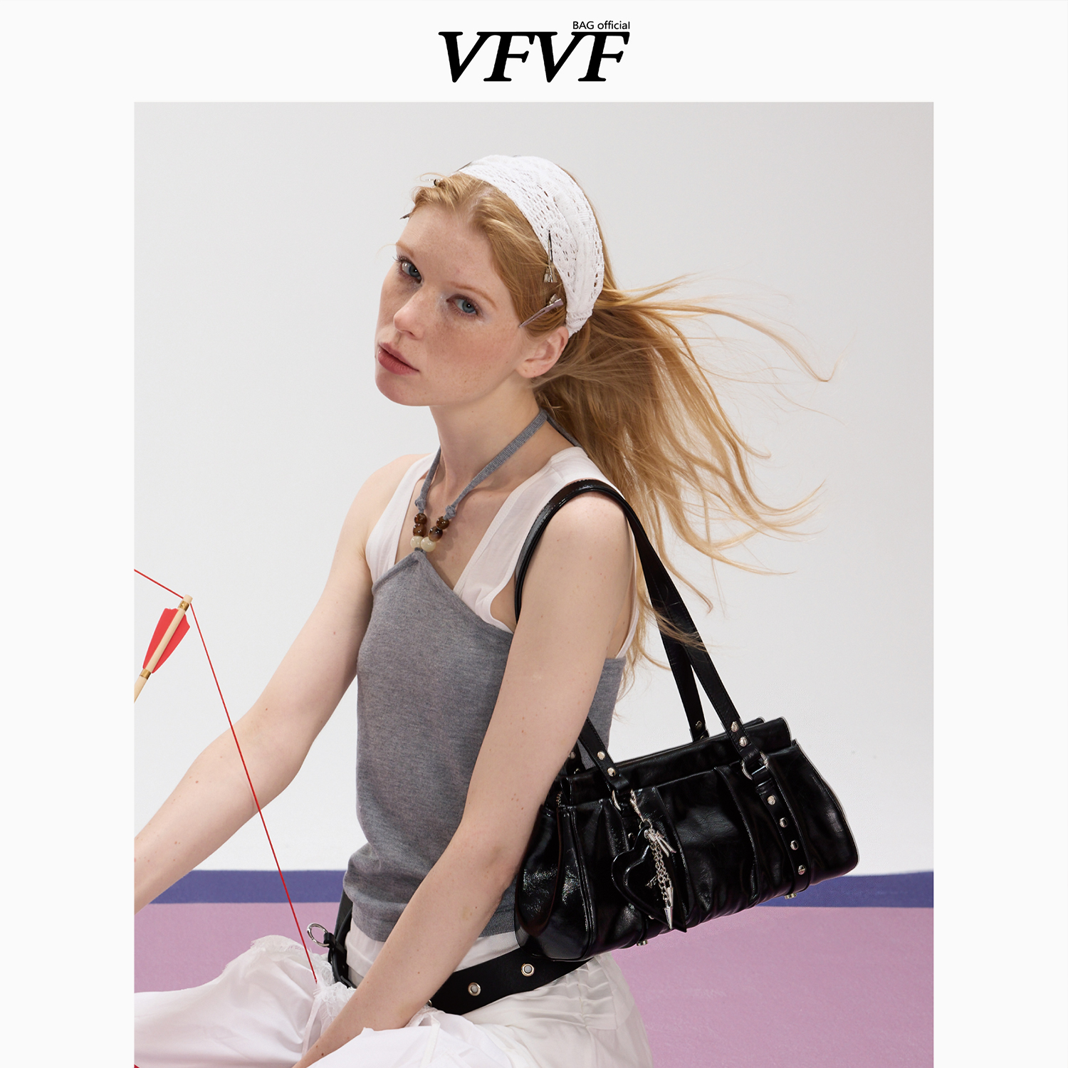 VFVF结婚红色包包女婚包新娘单肩斜挎包腋下包法棍包高级感2025 - 图3