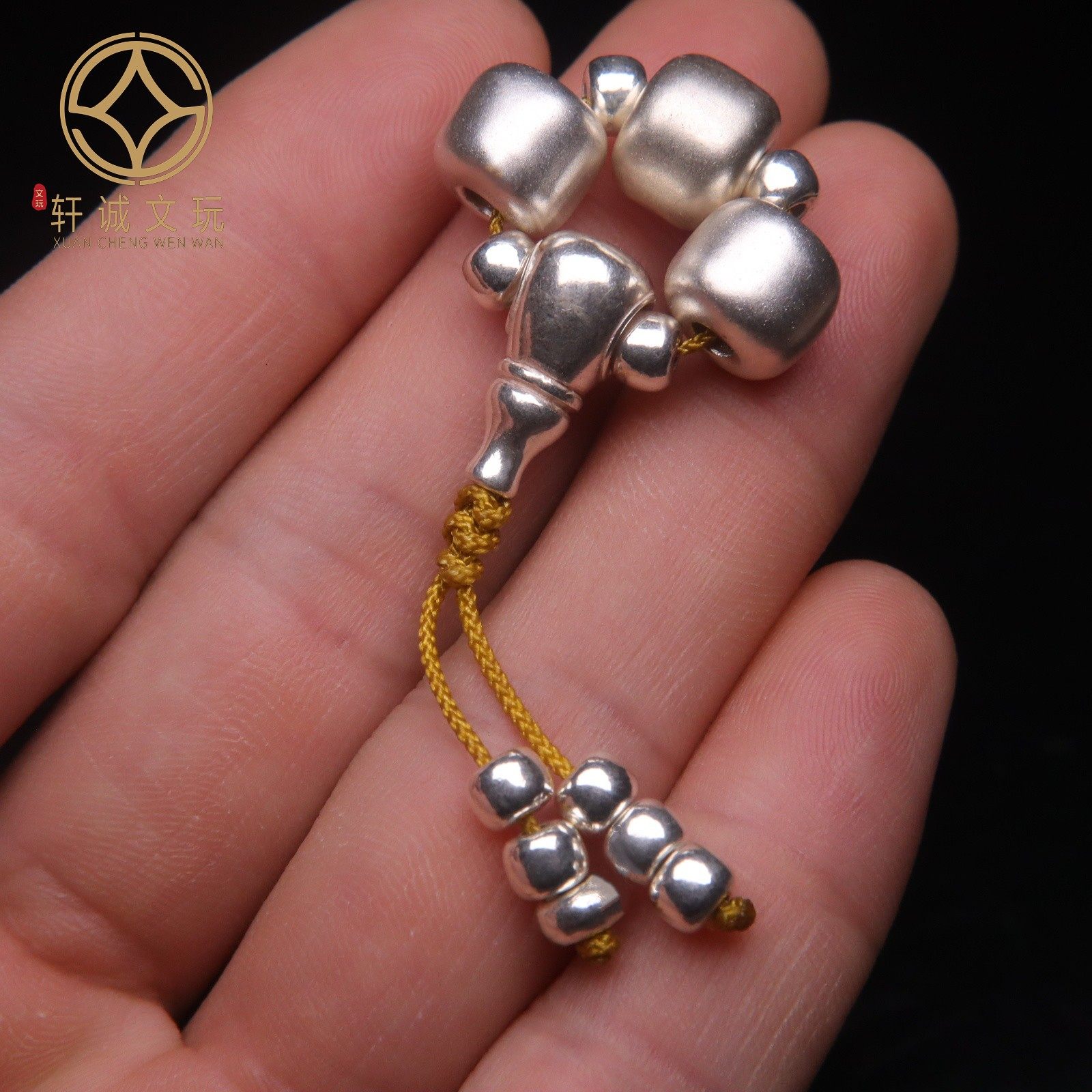 原创足银999老型顶腰珠组合套装菩提手串手工串珠编绳diy文玩配饰,淘宝优惠券,粉丝福利购,淘宝优惠卷